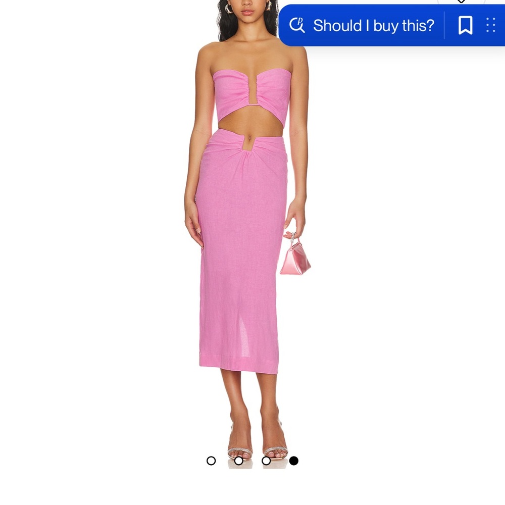 Pink Strapless Skirt Set